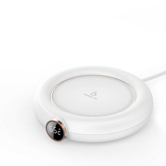 10W Mini Portable USB Electric Coffee Warmer With 3 Temperature Settings Digital Display For Heating Coffee Beverage Milk Tea Hot Chocolate White