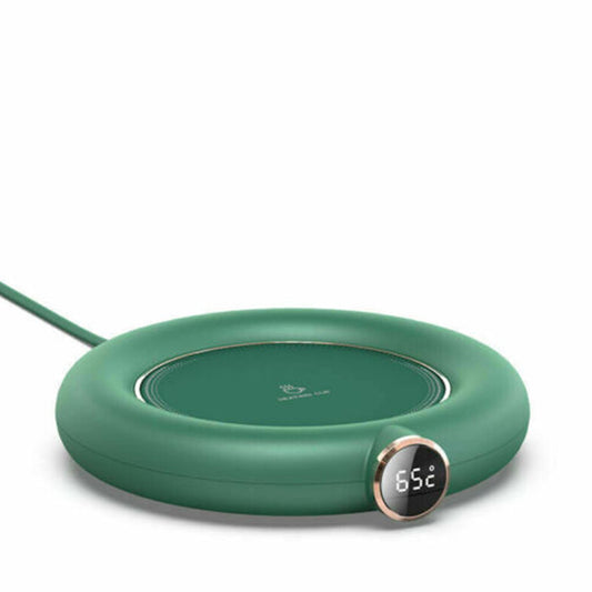 10W Mini Portable USB Electric Coffee Warmer With 3 Temperature Settings Digital Display For Heating Coffee Beverage Milk Tea Hot Chocolate green
