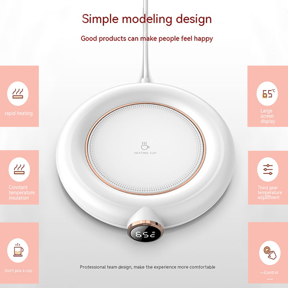 10W Mini Portable USB Electric Coffee Warmer With 3 Temperature Settings Digital Display For Heating Coffee Beverage Milk Tea Hot Chocolate green