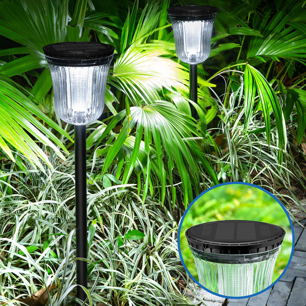 Outdoor LED Solar Light Ip65 Waterproof 2 Lighting Modes 200LM Ultra Bright Stake Lights For Garden Yard Lawn Backyard Porch Decor White light + warm light