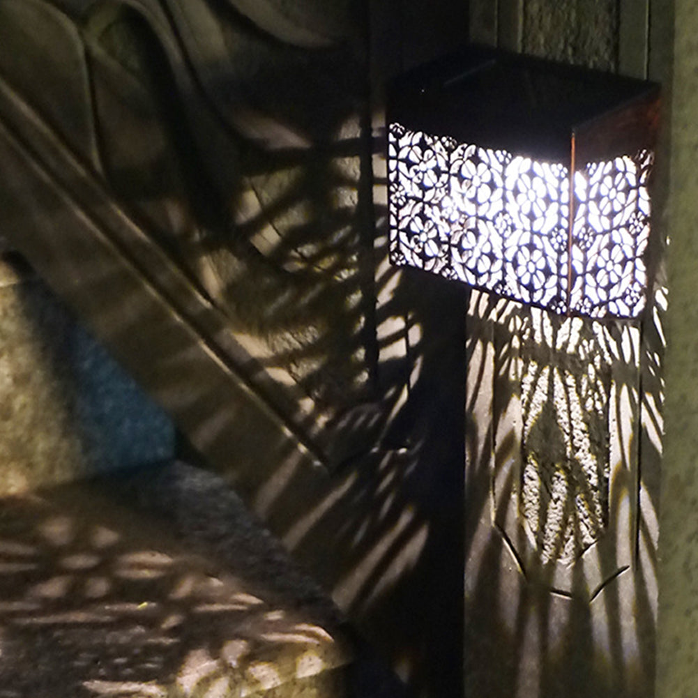 Solar Hollow Wall Lamp Garden Decoration Waterproof Outdoor Landscape Lamp For Garden Patio Yard 2-Pack white light