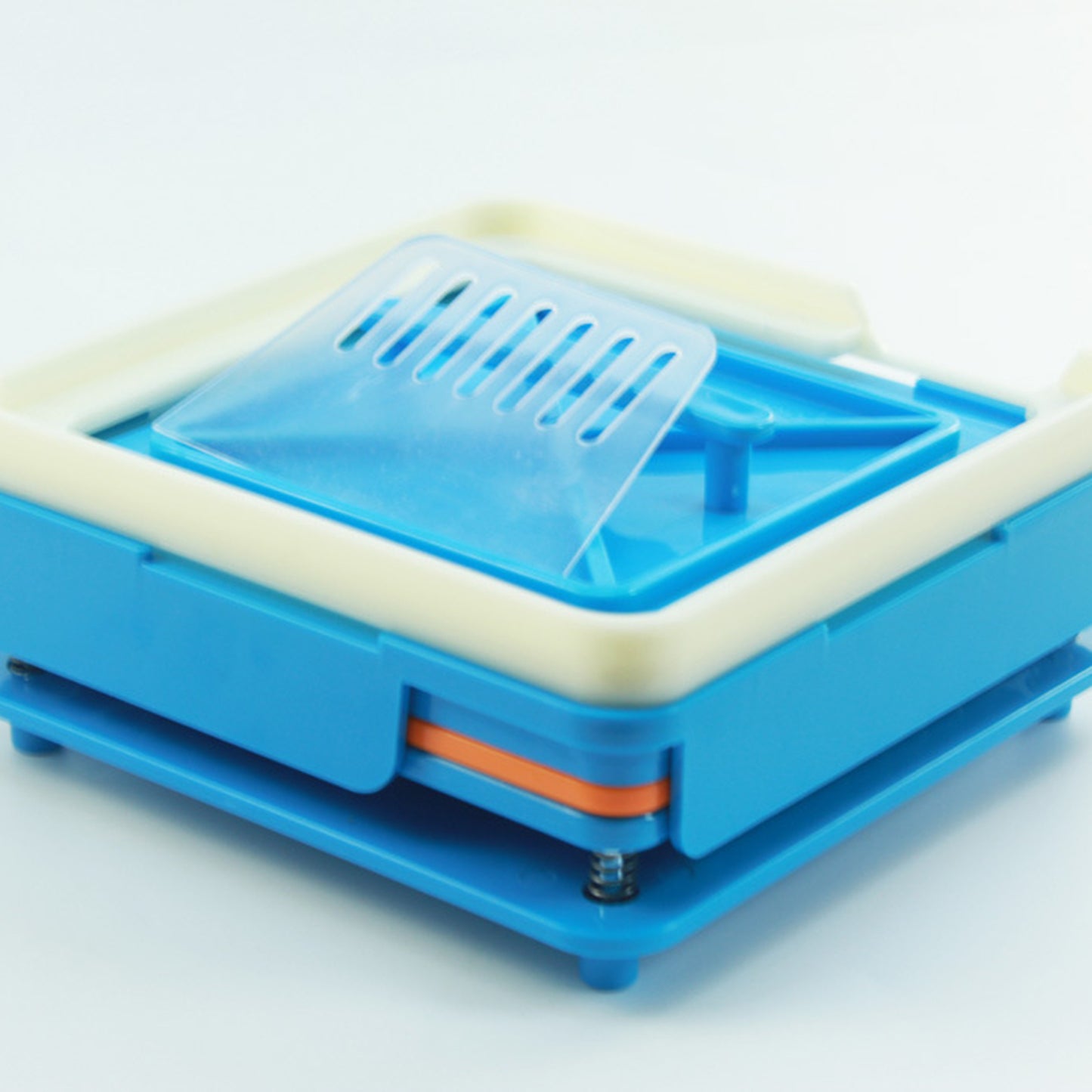 100 Holes Manual Capsule Filling Board Machine With Powder Baffle 100 Positions Herbal Powder Filler DIY Maker 2# blue