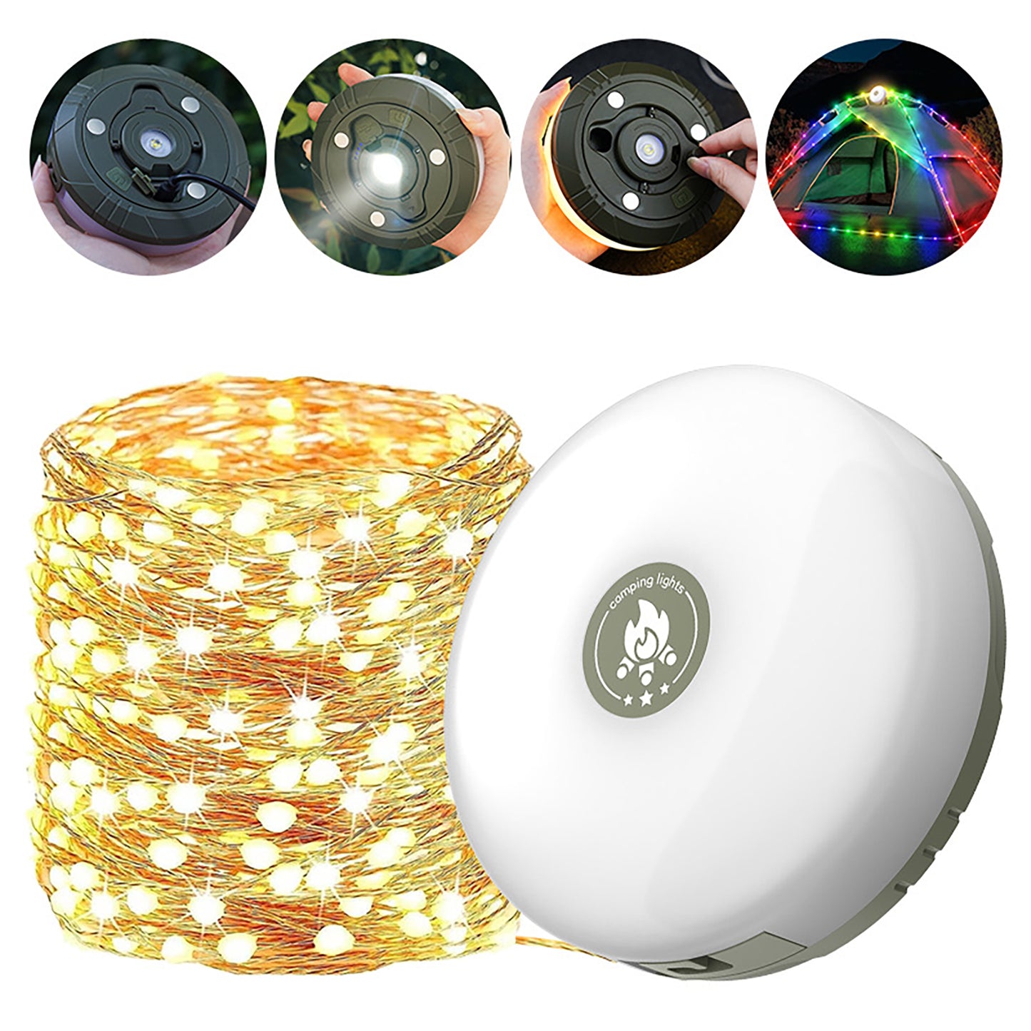 Fairy Lights Waterproof String Lights USB Rechargeable Wire Lights With 6 Modes DIY Party Wedding Christmas Decoration string lights camping lights