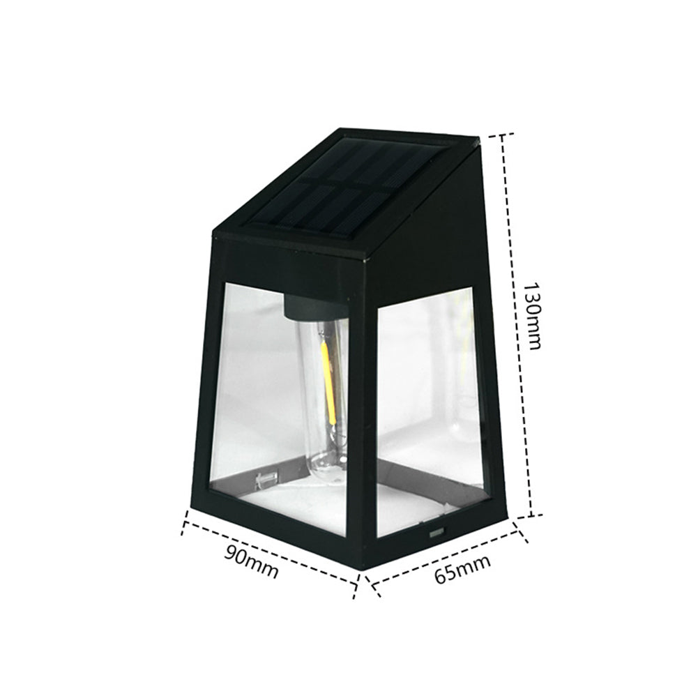 Solar Wall Lights Outdoor Waterproof Led Tungsten Filament Bulb Human Induction 3 Modes Fence Lights For Patio Yard Garden Regular white