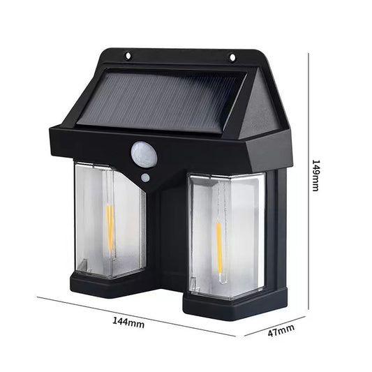 Solar Wall Lights Outdoor Waterproof Led Tungsten Filament Bulb Human Induction 3 Modes Fence Lights For Patio Yard Garden Double-ended