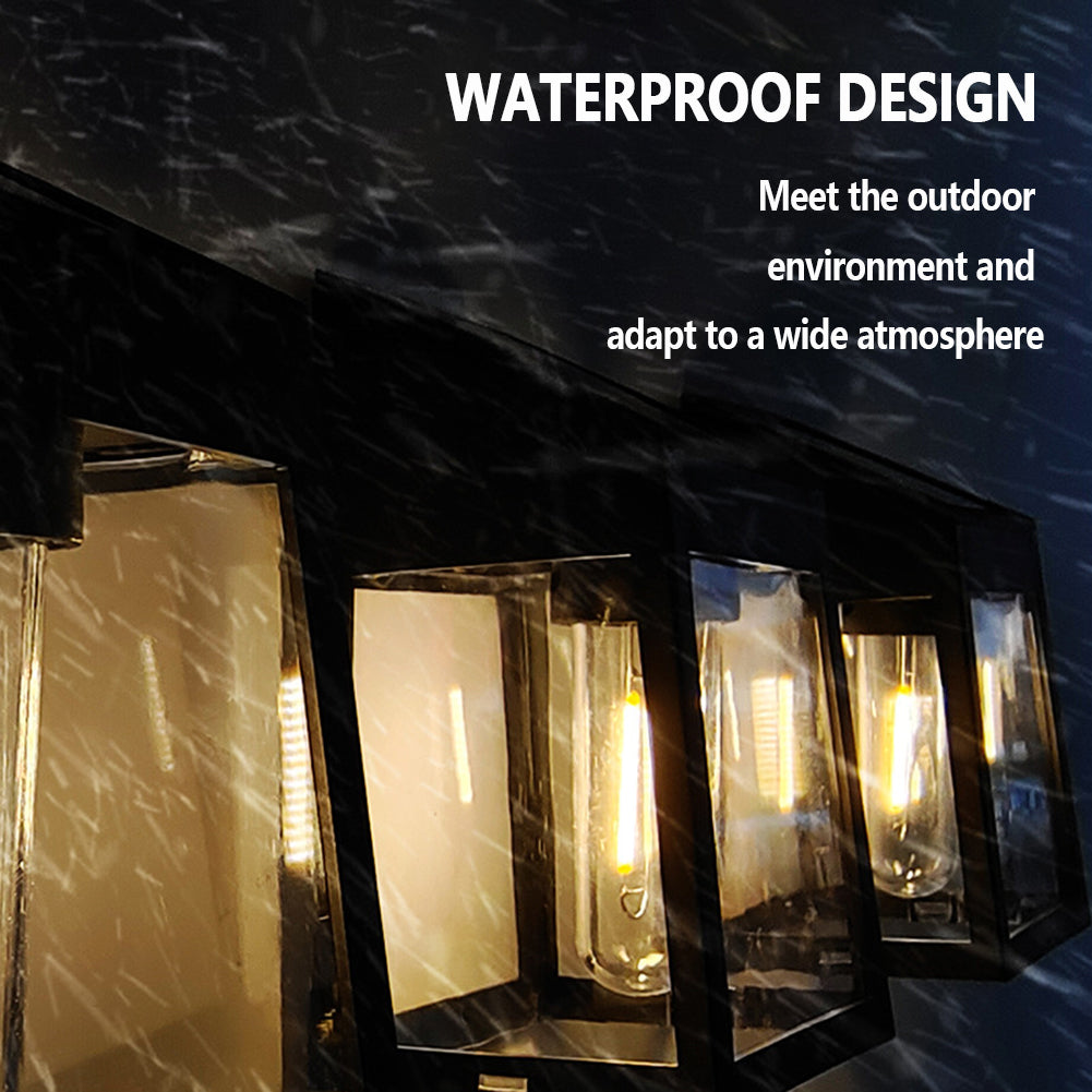 Solar Wall Lights Outdoor Waterproof Led Tungsten Filament Bulb Human Induction 3 Modes Fence Lights For Patio Yard Garden Double-ended