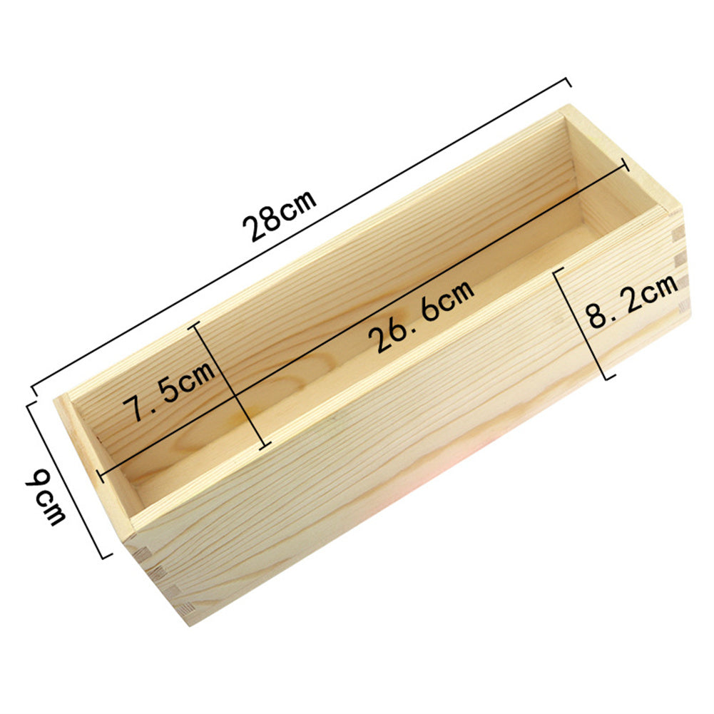 1200ml Silicone Soap Mold With Wood Box Cover Microwaves Safe High Heat-Resistant Temperature For DIY Crafts (27 x 8.5 x 8cm) Purple