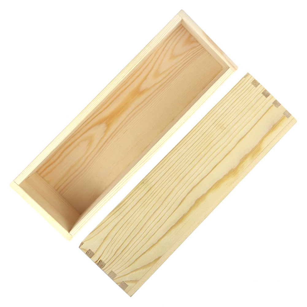 1200ml Silicone Soap Mold With Wood Box Cover Microwaves Safe High Heat-Resistant Temperature For DIY Crafts (27 x 8.5 x 8cm) pink