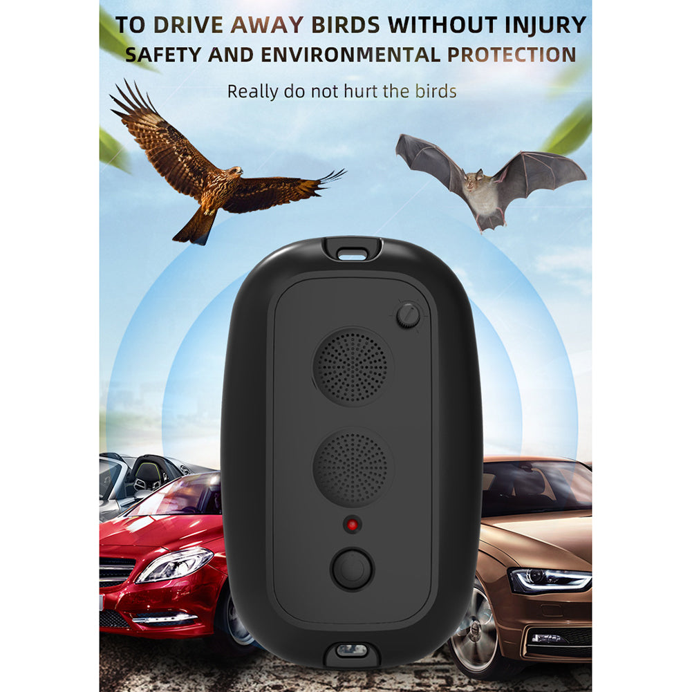 Outdoor Ultrasonic Animal Repellent With Motion Sensor Adjustable Double Headed Bird Repeller Animal Deterrent Devices as picture show