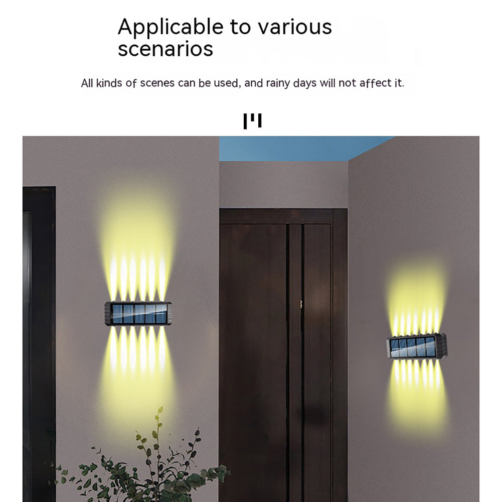 14LED Solar Outdoor Lights Waterproof Up And Down Lighting Wall Lights For Yard Deck Garden Garage Walkway Porch 14LED(white light)