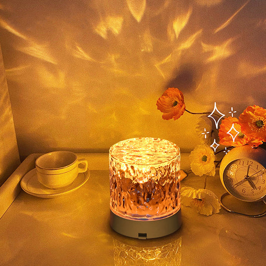 LED Water Ripple Night Light With Remote Control 16 Colors Available Touch Control Multifunctional Projection Lamp (85 x 85 x 95mm) Plug-in-three colors
