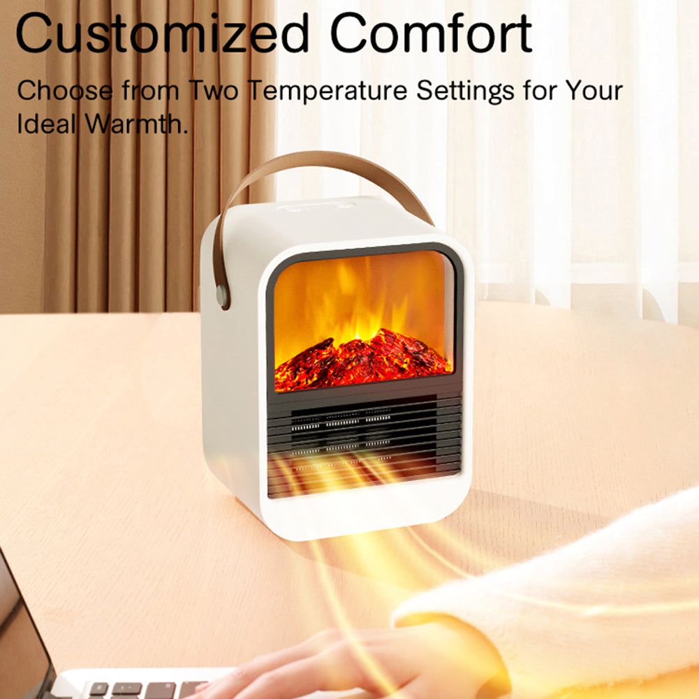 Electric Fireplace Heater Overheat Protection Mini Tabletop Fireplace Space Heater EU Plug