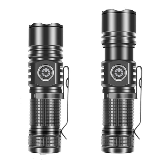 LED Flashlight 30W Strong Light Rechargeable Flash Light 3 Modes 30W Multi-functional Waterproof Torch For Outdoor Camping Hiking with 16340 battery