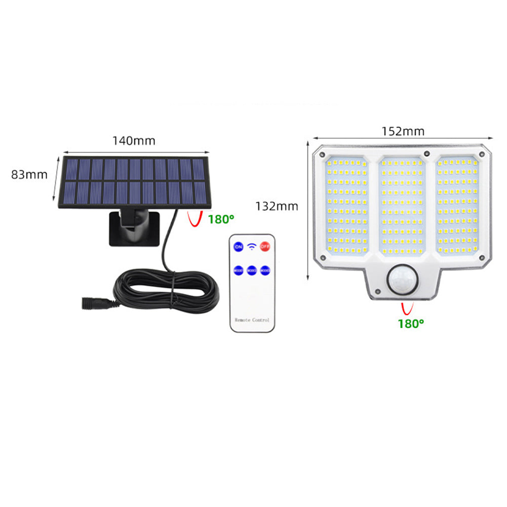 Outdoor Solar Lights With 1200mAh Battery 3 Lighting Modes IP65 Waterproof Sensitive PIR CDS Sensors Fast Charging Motion Sensor Wall Lamp 210LED
