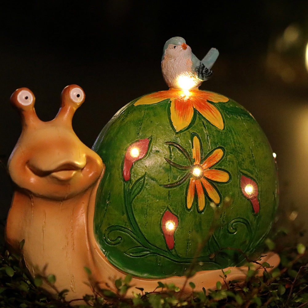 Solar Snail Light Resin Crafts Solar Powered Landscape Lamp For Yard Patio Garden Pathway Porch Decor (8.5 x 26 x 20.5) snails
