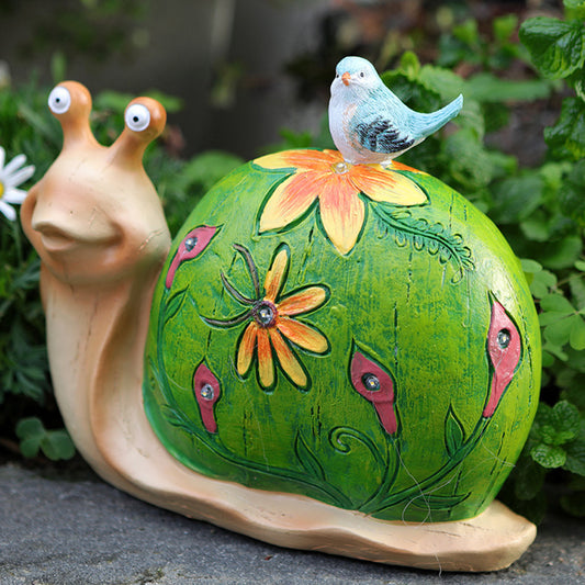 Solar Snail Light Resin Crafts Solar Powered Landscape Lamp For Yard Patio Garden Pathway Porch Decor (8.5 x 26 x 20.5) snails
