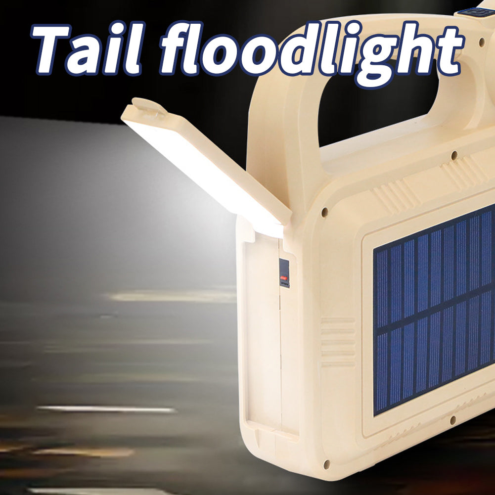 20w Portable Led Flashlights 3 Lighting Modes IPX5 Waterproof Solar USB Rechargeable Strong Light Multifunctional Camping Work Light COB light