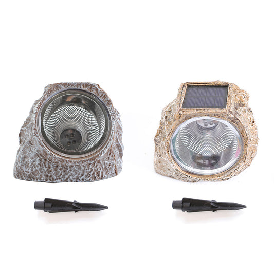 Solar Simulation Stone Lamp With Stake Super Bright Garden Landscape Lamp For Outdoor Courtyard Garden Decoration brown