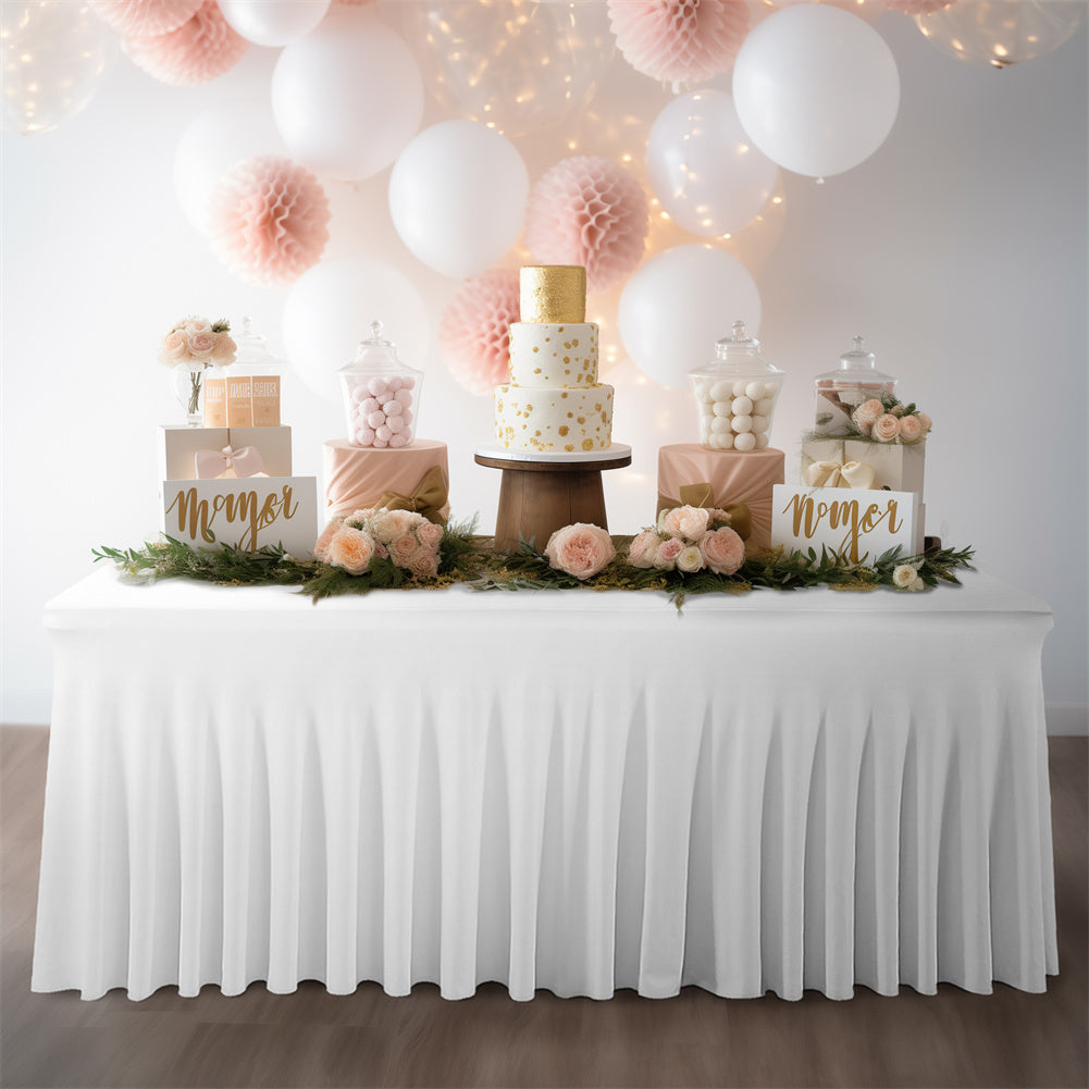Table Cloth For Rectangle Table Wrinkle-Resistant Washable Tablecloth Table Skirt For High Top Bar Wedding Party Events 8FT(243 x 76 x 76cm)