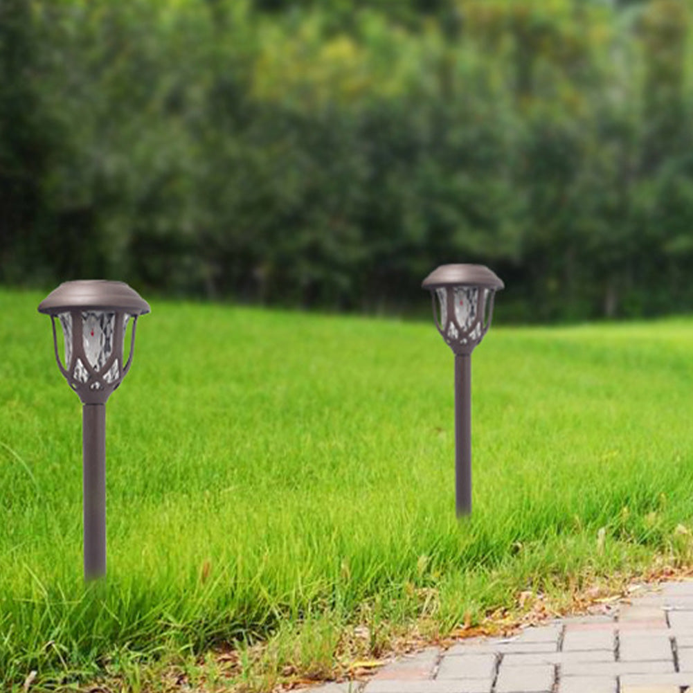 Solar Pathway Lights Outdoor 10 Pack Waterproof Auto On/Off Outdoor Solar Lights For Yard Landscape Path Lawn Patio Walkway Brown - colorful
