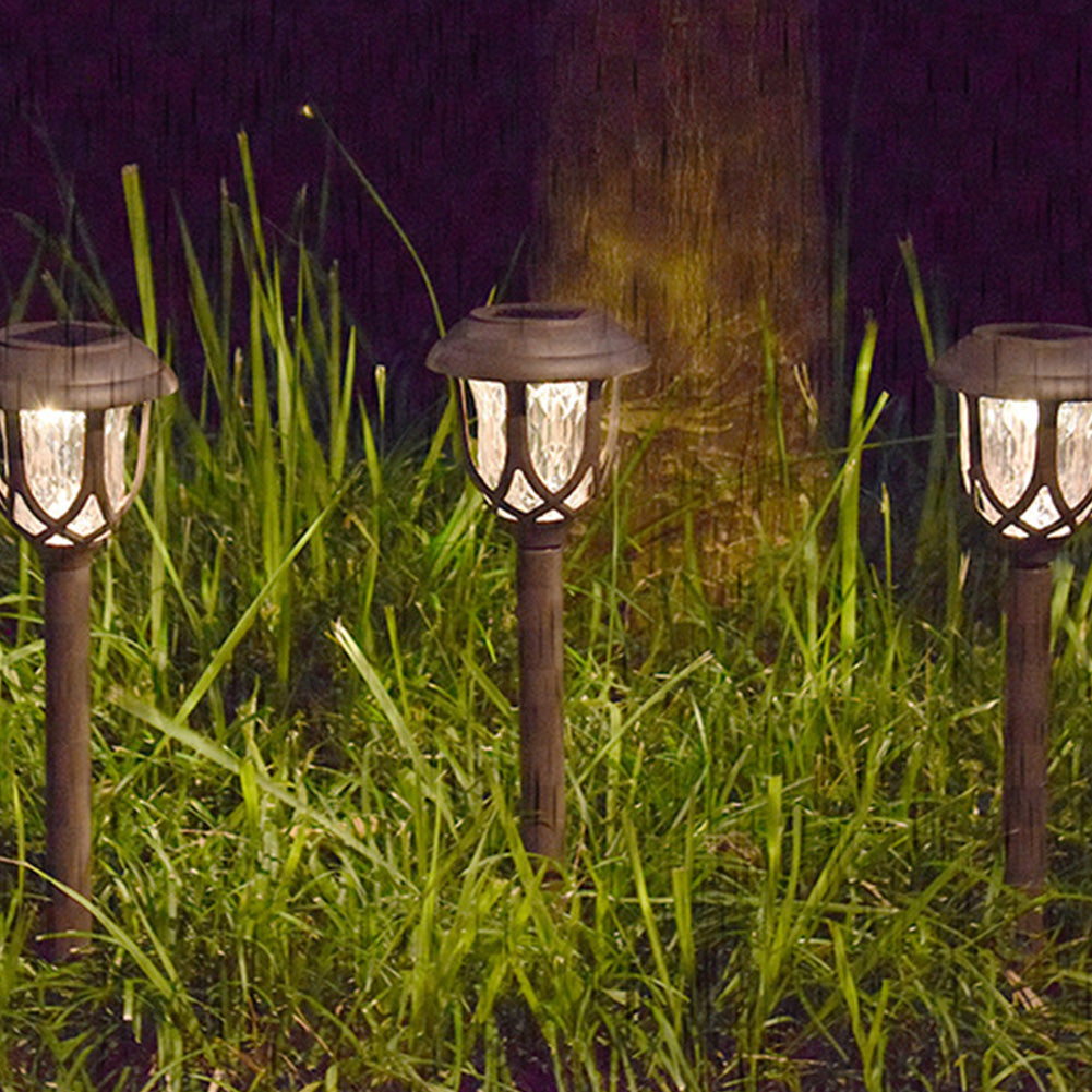 Solar Pathway Lights Outdoor 10 Pack Waterproof Auto On/Off Outdoor Solar Lights For Yard Landscape Path Lawn Patio Walkway Black - warm light
