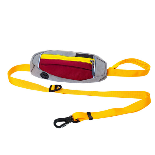 Premium Dog Leash Adjustable Length Handle Bungee Leash With Pouch For Walking Hiking Jogging Biking Running Burgundy gray (traction rope) traction ropes: 1.3-2m