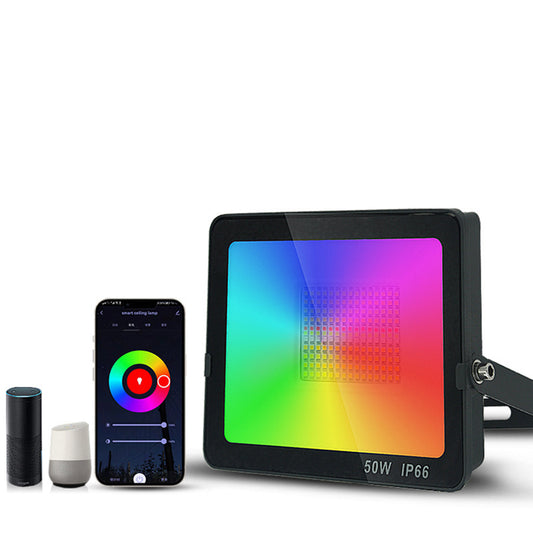 Colorful LED Floodlights Intelligent 4 Modes Wifi Bluetooth Adjustable Brightness Spotlight 30w EU Plug