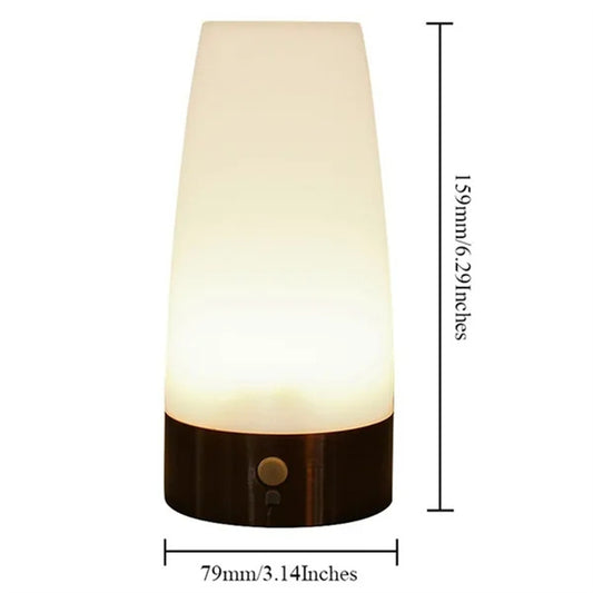 Wireless PIR Motion Sensor LED Night Light Battery Operated Table Lamp Smart Bedside Lamp For Home Decor Bedroom Bathroom round