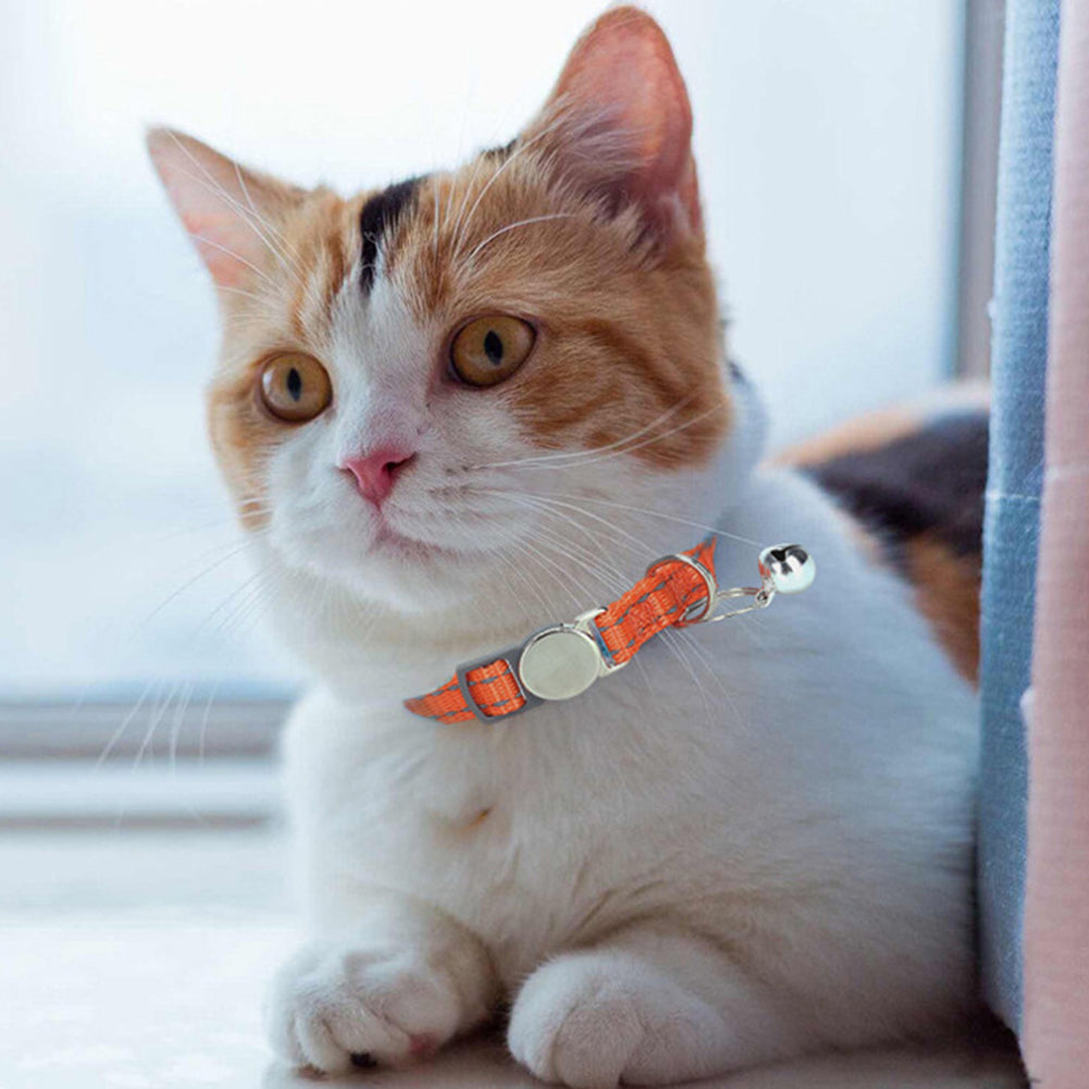 Cat Collars With Bells Adjustable Size Anti Loss Pet Neck Accessories Pet Supplies For Small Medium Large Cats green [No engraving] 1.0 x 20-30CM