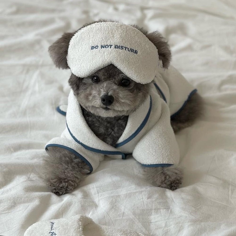 Hotel Style Pet Bath Towel Bathrobe With Eye Mask Slippers Soft Comfortable Pet Clothes Photo Props Holiday Gifts For Dogs hotel style bath towel M (chest circumference 52cm)
