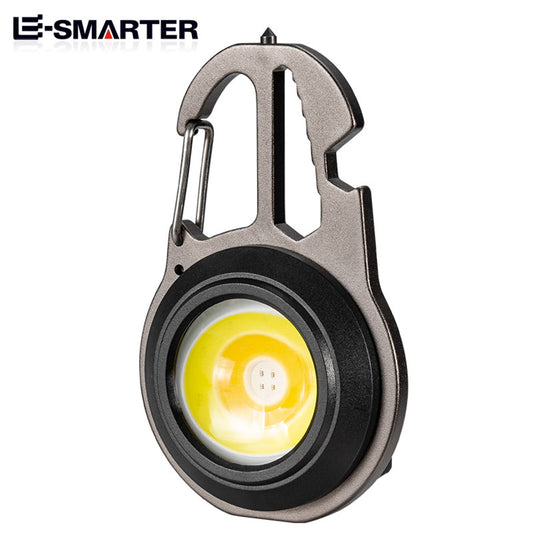 Powerful Cob Keychain Flashlight 500LM High Brightness Portable Lightweight Work Light Window Breaker Screwdriver grey