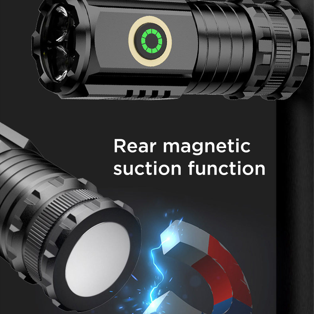 Portable Mini LED Mini Flashlight With Clip Super Bright Strong Light Aluminum Alloy Outdoor Emergency Lighting Tool (8 x 3CM) Magnetic (no batteries)