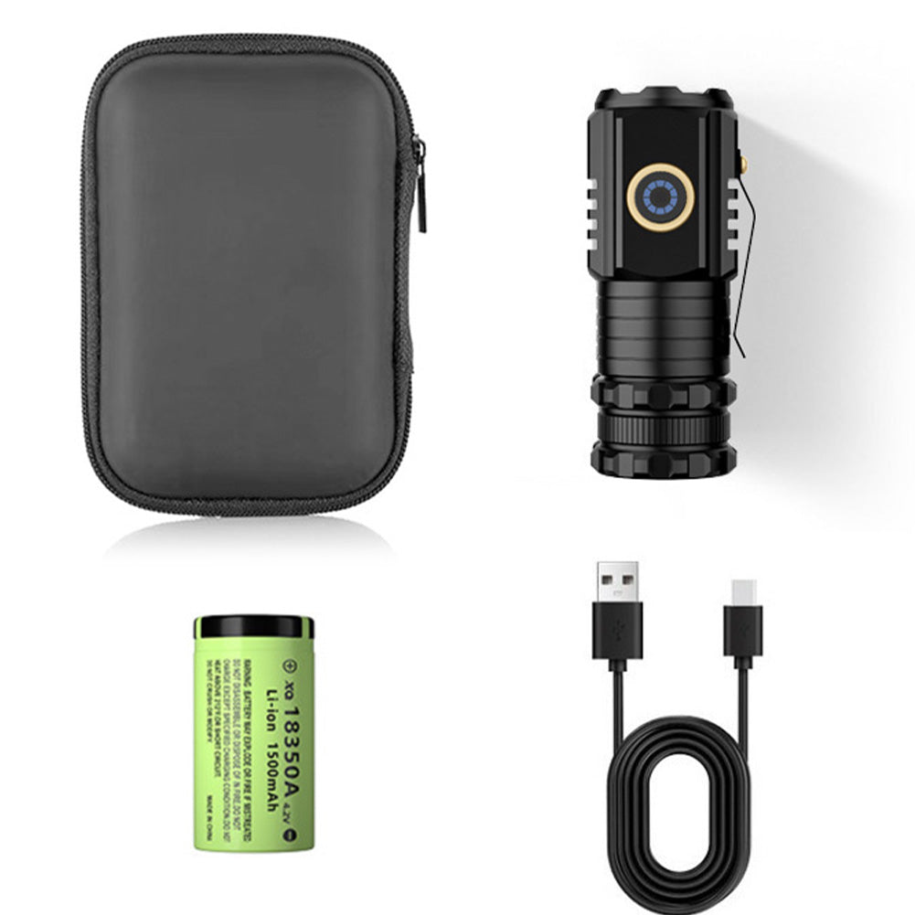 Portable Mini LED Mini Flashlight With Clip Super Bright Strong Light Aluminum Alloy Outdoor Emergency Lighting Tool (8 x 3CM) Magnetic (no batteries)