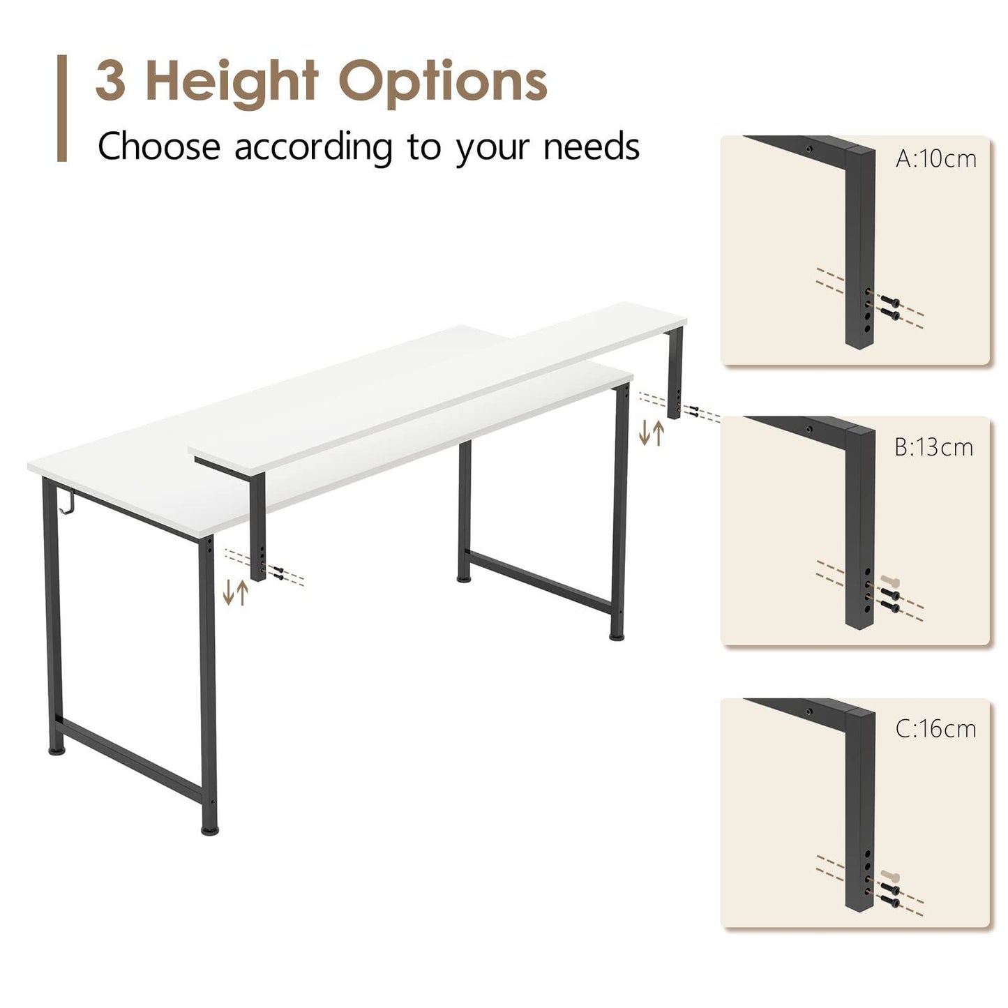 Simple Computer Desk With Side Pocket Modern Minimalist