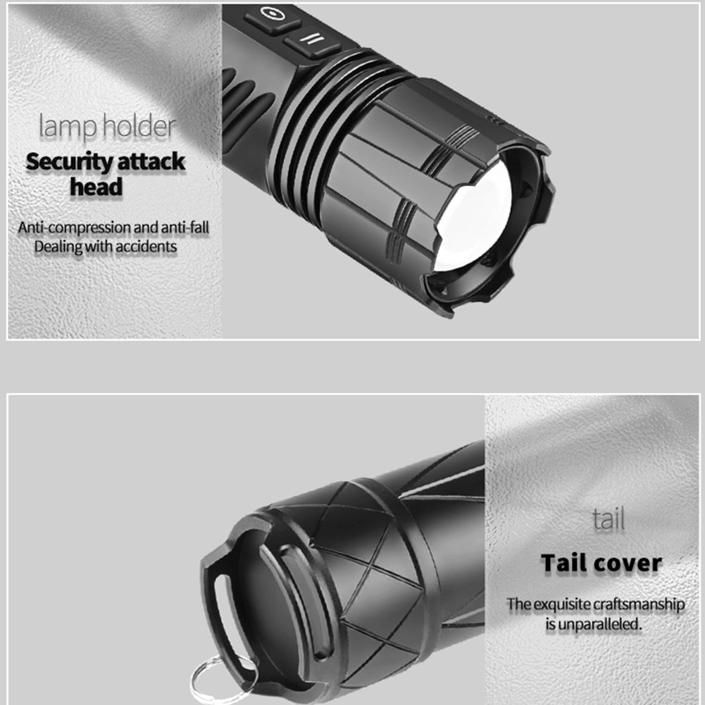 30W LED Mini Flashlight Type-c Charging XHP70 Strong Light Aluminum Alloy Hand Lantern For Emergency Camping Hiking 1472-P70 flashlight