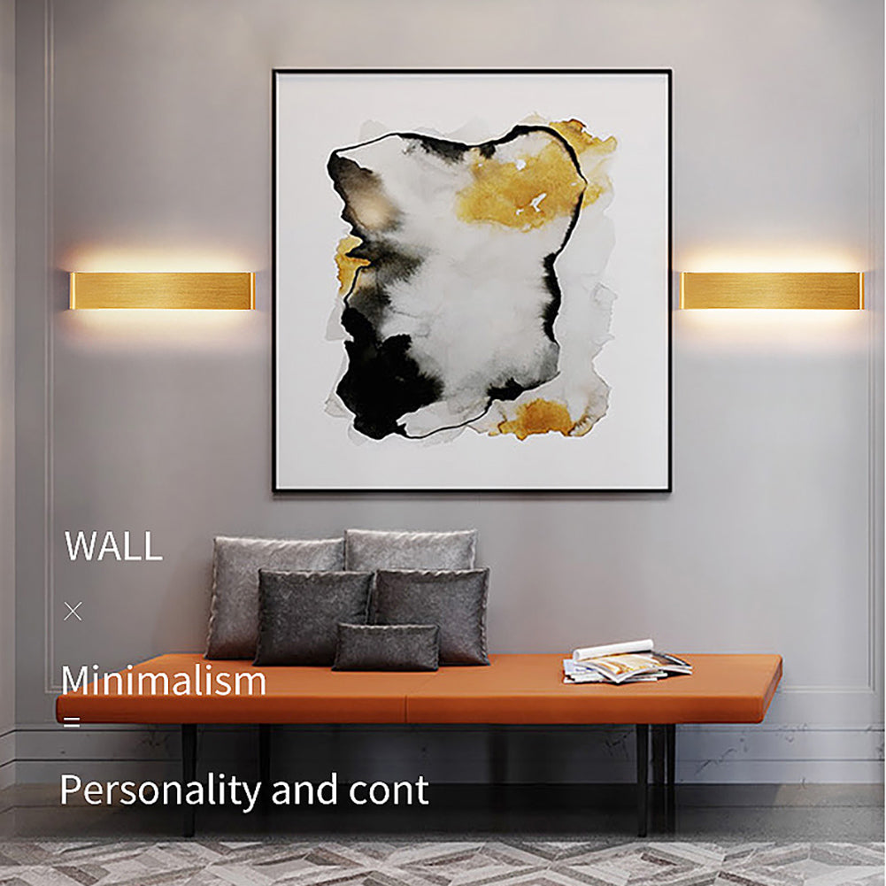 40cm 85-265v 14w Rectangle LED Wall Lamp Ultra-Thin Remote Control Bedroom Bedside Light Brushed Gold