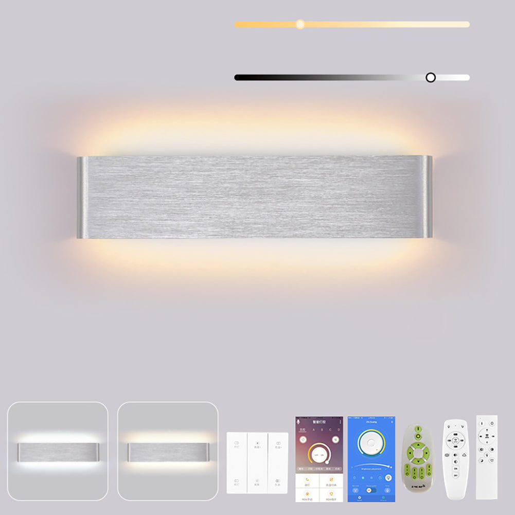 40cm 85-265v 14w Rectangle LED Wall Lamp Ultra-Thin Remote Control Bedroom Bedside Light Brushed Gold