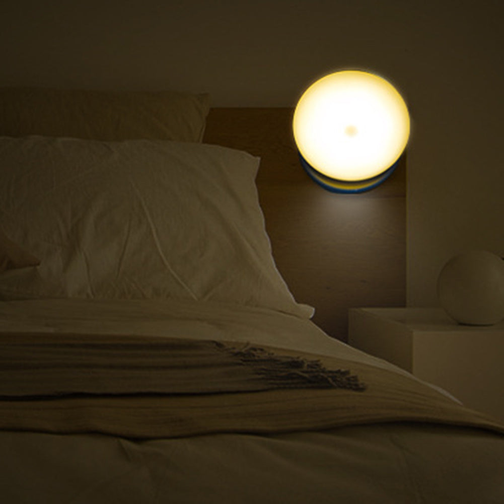 Led Wall Lamps 360 Rotated Motion Sensor Night Light Rechargeable Auto/On/Off Cabinet Light Flashlight Battery type warm yellow