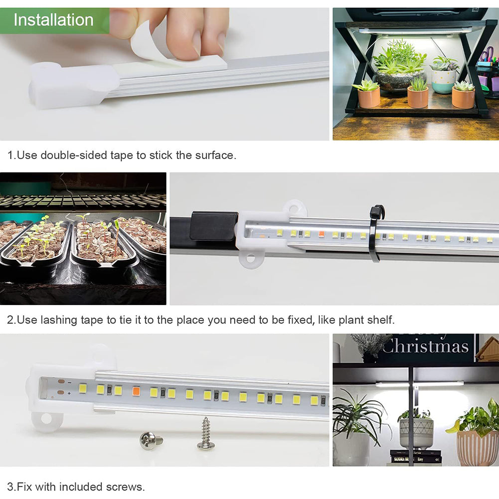 LED Plant Grow Light Strips Full Spectrum USB Auto ON/Off Timer 9 Dimmable Levels Sunlike Grow Lamp For Indoor Plants Strip 4 heads