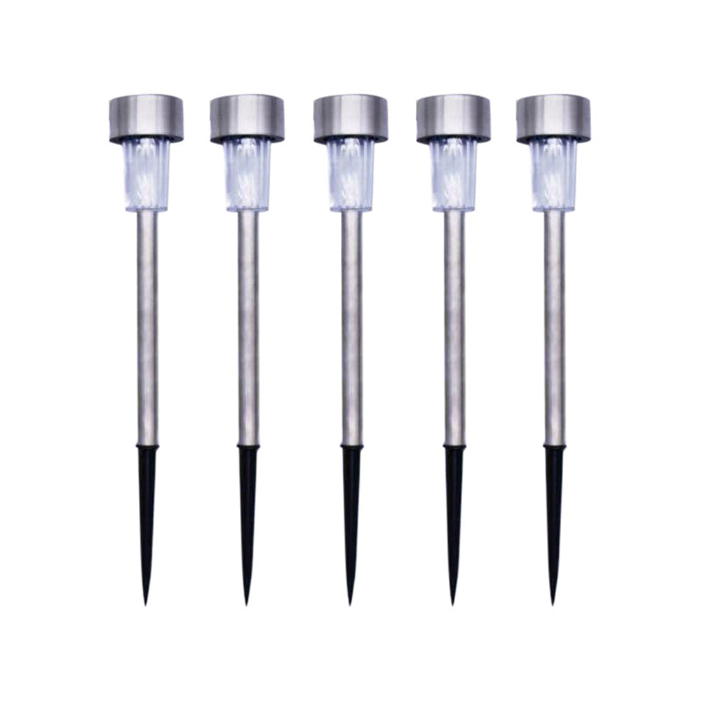 5pcs Outdoor LED Solar Lawn Lights With 2V/40MAH Solar Panel IP55 Waterproof Stainless Steel Stake Lights Garden Lamp (4.5 x 29.5cm/5.5 x 36.5cm) 4.5cm