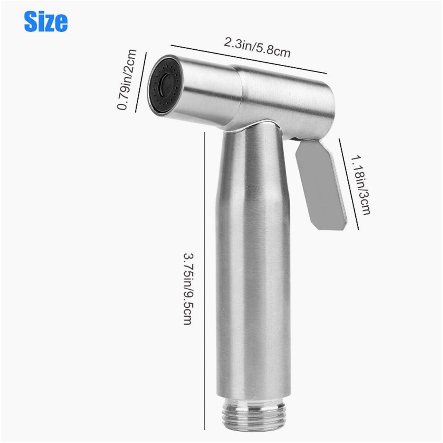 Bathroom Spray Ergonomic Design Water Saving Rust-proof Anti-corrosion 304 Stainless Steel Seat Bidet Attachment silver
