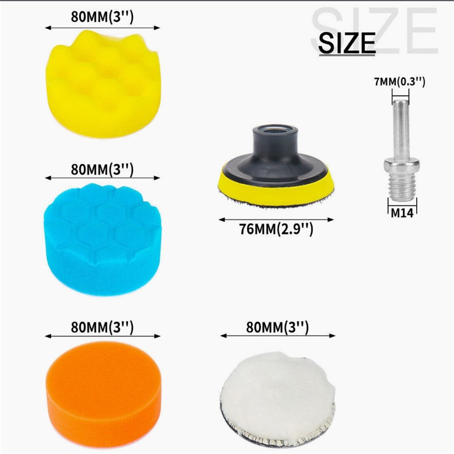 31pcs 80 Mm/3Inch Polishing Pads Kit Car Buffer Polisher Attachment For Car Polishing Sanding Waxing Sealing Glaze 3 inches-31 pieces