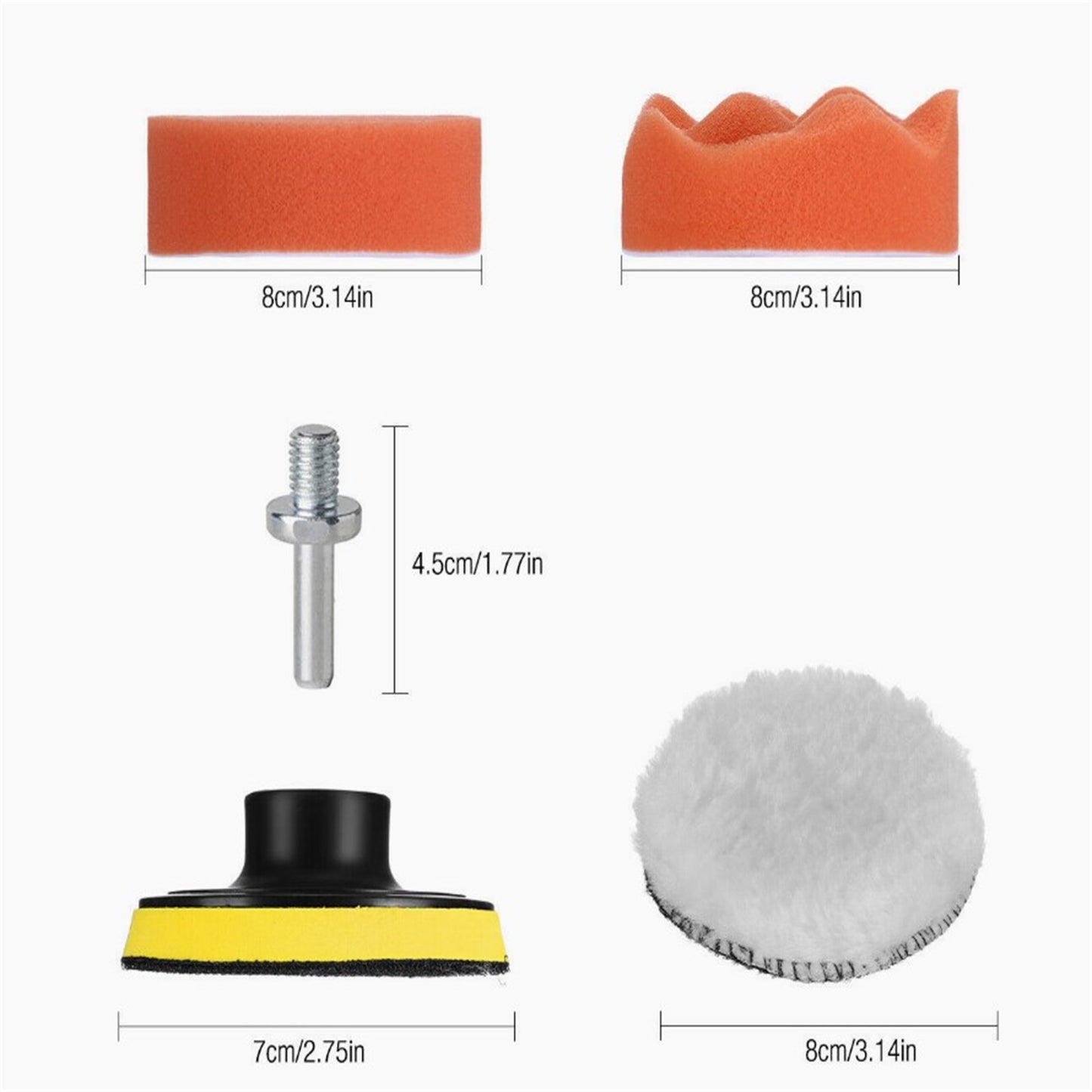 22pcs 3In/80 Mm Buffing Pads With Suction Cups Portable Self-adhesive Design Sponge Pads Power Tool Parts Accessories 3 inch 22 piece set