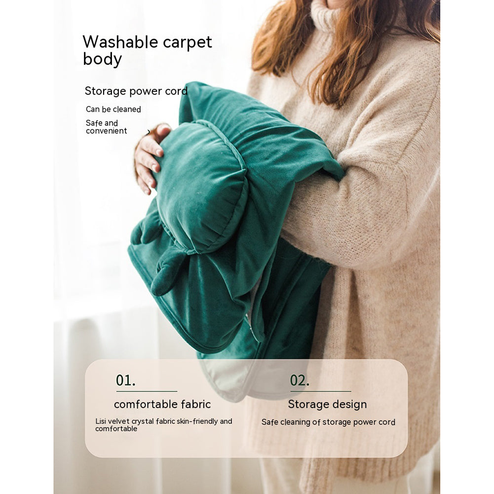 Electric Heating Blanket With Cartoon Hand Warmer 5V Safe Voltage Washable Fast Heating USB Heated Blanket (72CM x 115CM) grey
