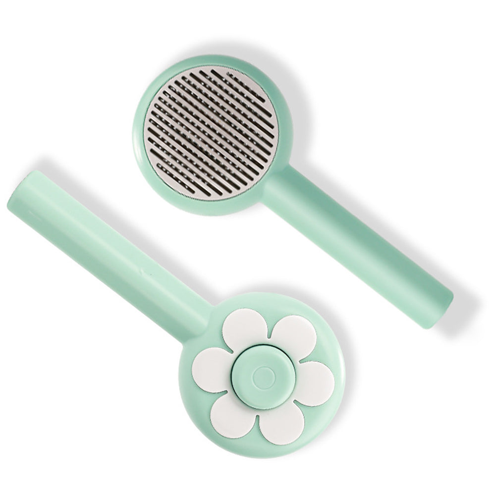 Cat Brush For Shedding Dog Brush With Release Button Self Cleaning Hair Brush Hair Remover Tool Grooming Kit Pet Supplies purple