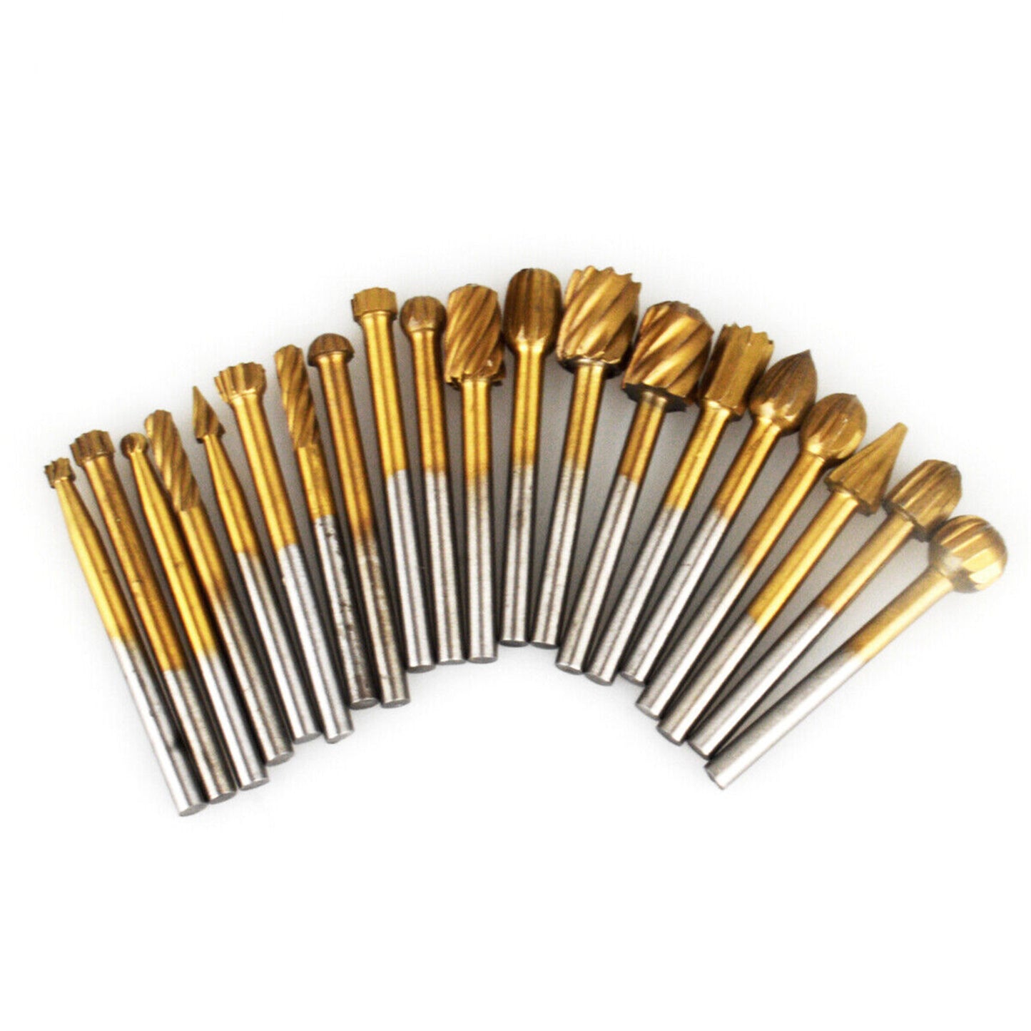 20pcs Solid Carbide Burr Set HSS 1/8"" Shank Rotary Files Burrs Grinder Drill Bit Set For Woodworking Engraving Drilling Carving 20pcs