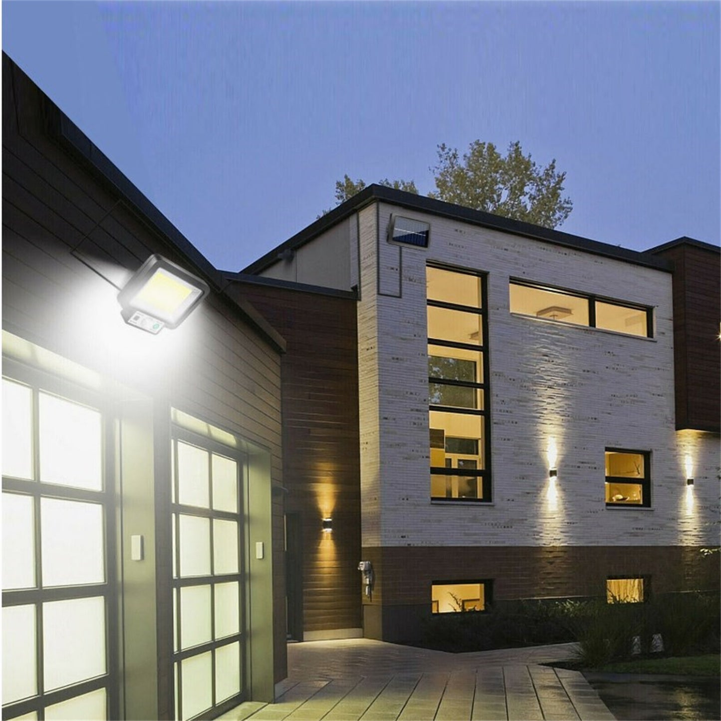 Solar Wall Lights 117COB Outdoor Solar Powered IP65 Waterproof 3 Modes Wall Lamp For Garden Porch Patio Yard JX-F117