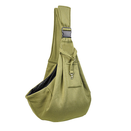 Pet Sling Carrier With Adjustable Shoulder Strap Soft Breathable Shoulder Messenger Bag Pet Supplies For Dogs Cats ArmyGreen