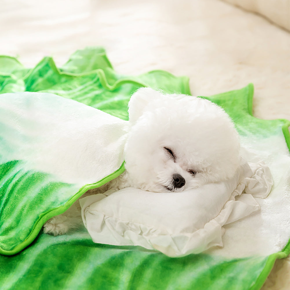 Dog Blankets For Medium Dogs Cute Chinese Cabbage Shape Pets Small Blankets Kennel Bed Soft Flannel Mat Supplies Chinese cabbage M：65 x 65cm