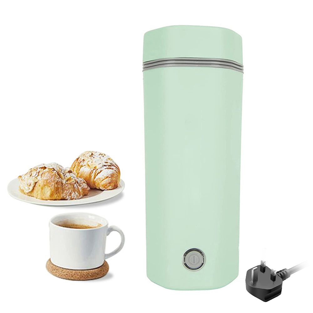 300W Portable Travel Electric Kettle Anti Scalding Design 304 Stainless Steel Fast Water Boil Tea Pot Suitable For Milk Coffee Water Tea Green (US plug)